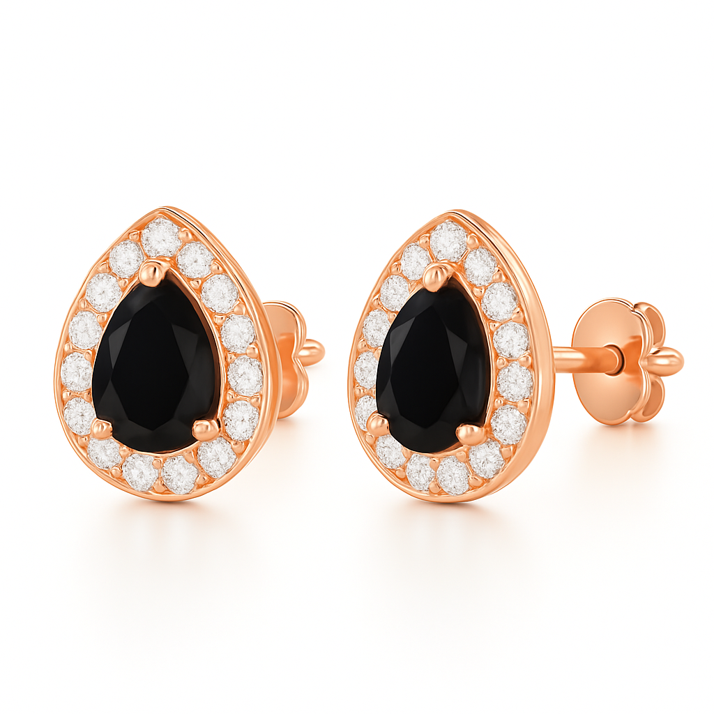 Ina Black Onyx Earrings Gold