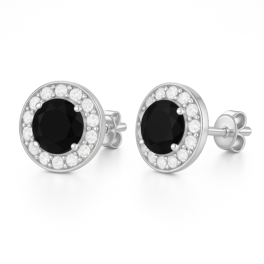 Jia Black Onyx Earrings Rose Gold
