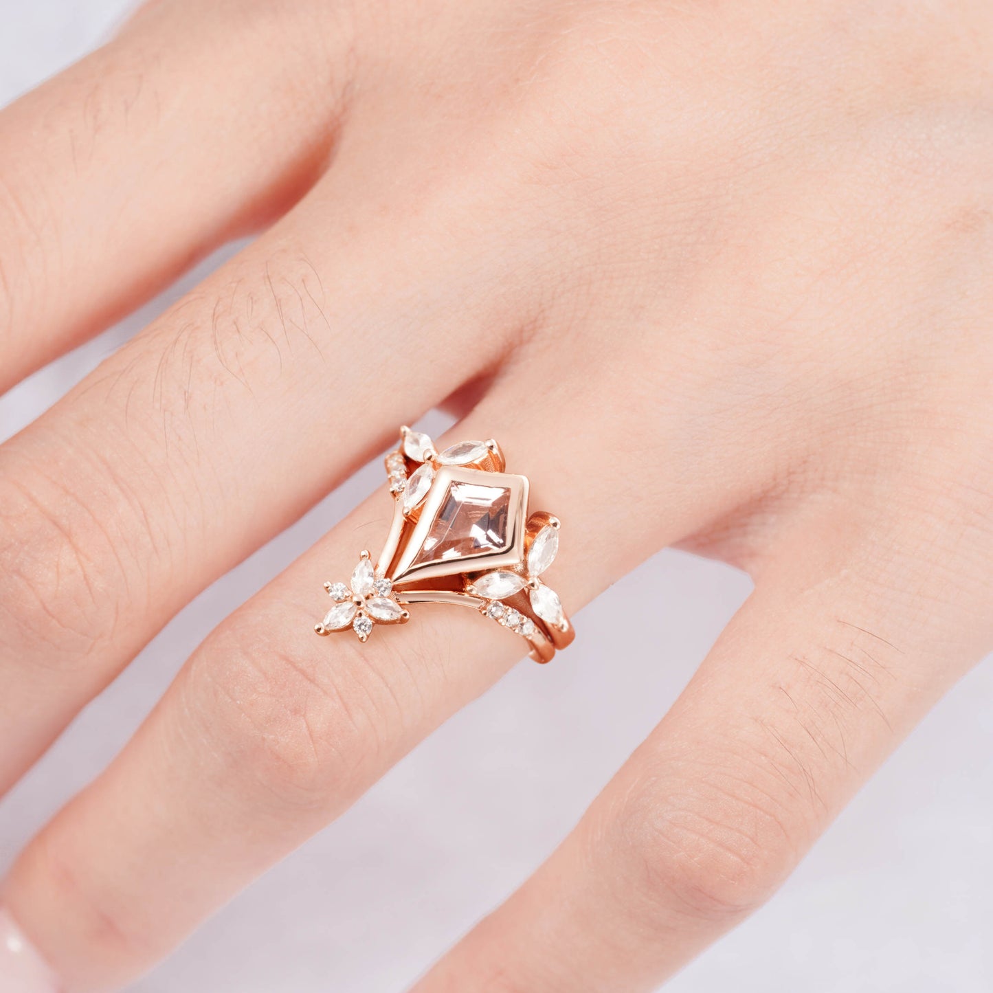 Nora Morganite Ring Set