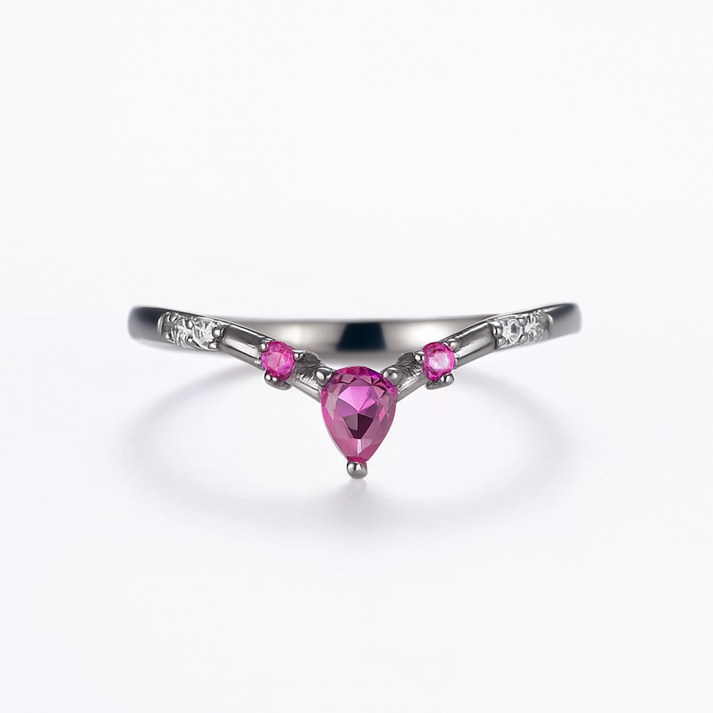 Mesa Pink Sapphire and Black Gold Band