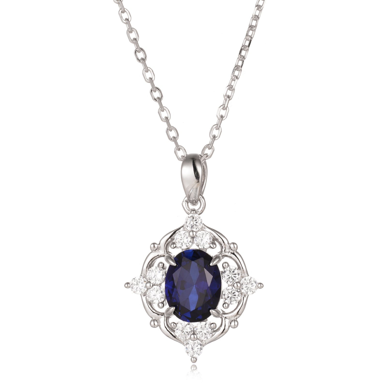 Fia Sapphire Necklace Sterling Silver