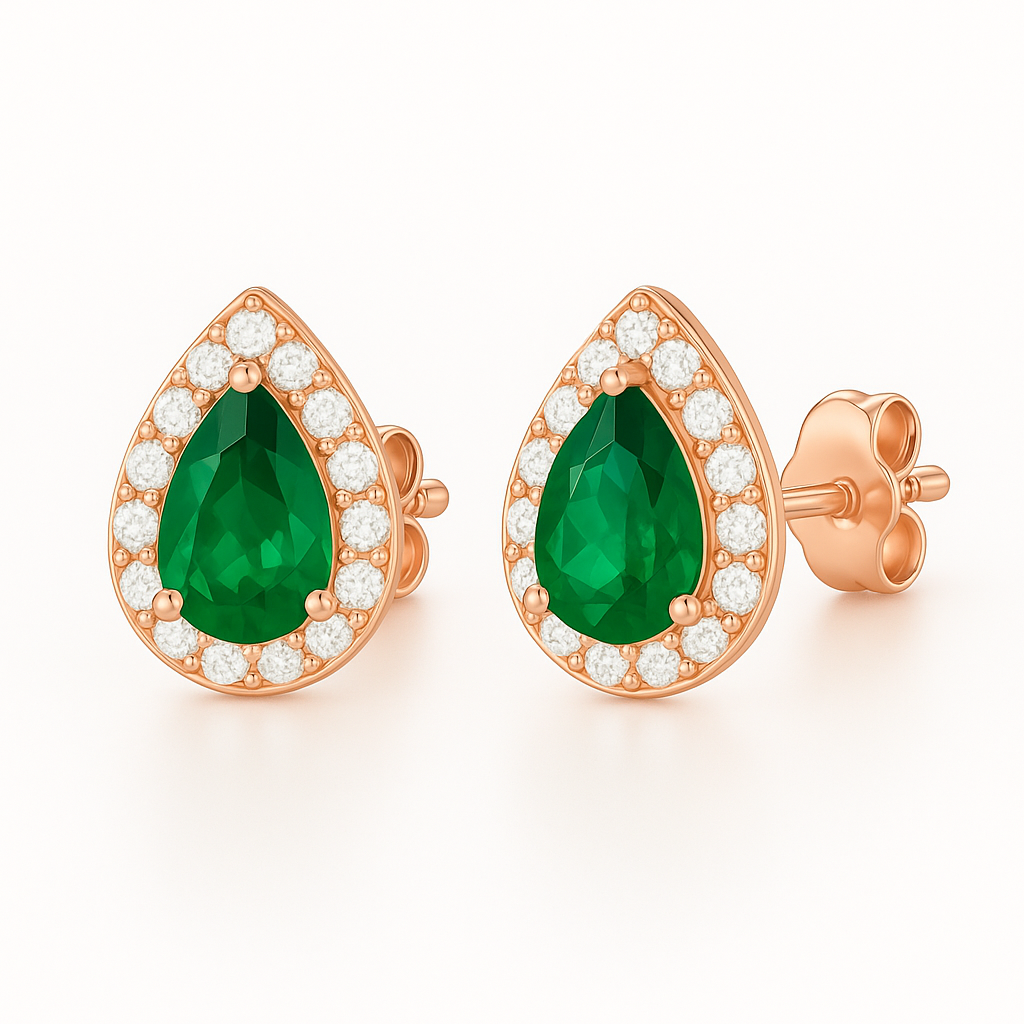 Ina Emerald Earrings Gold