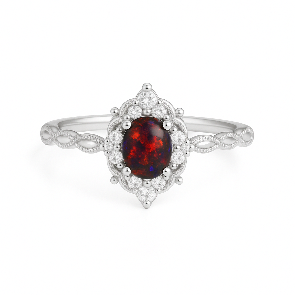Fia Black Opal Ring