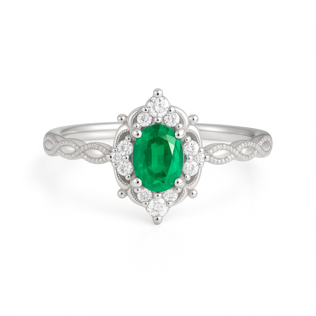 Fia Emerald Ring Rose Gold