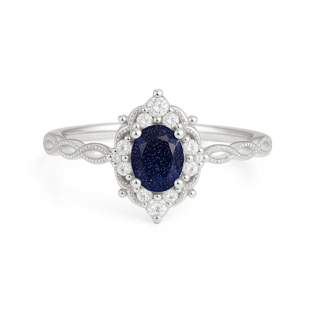Fia Blue Sandstone Ring