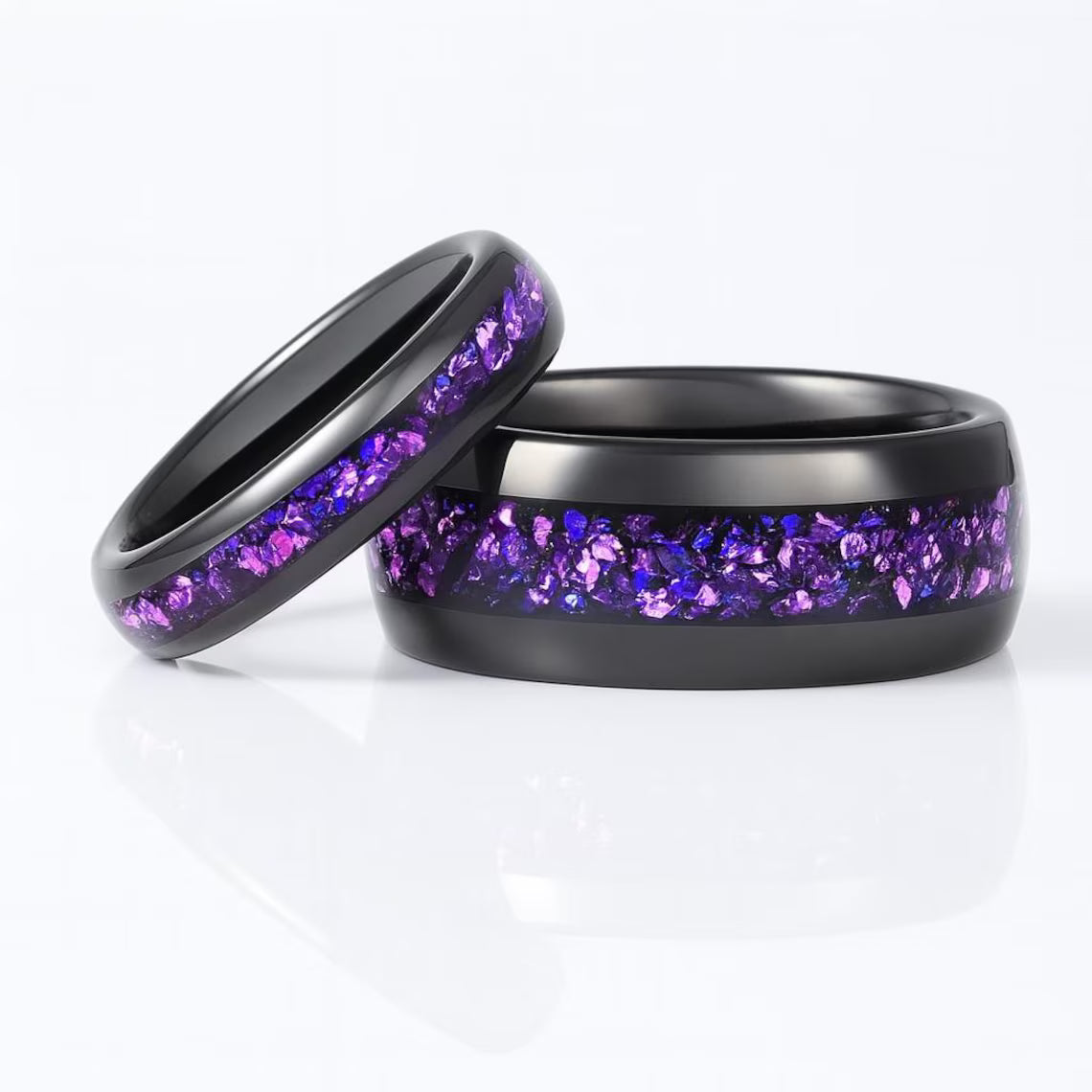 Esme Starry Night Crab Nebula Couple's Ring Set