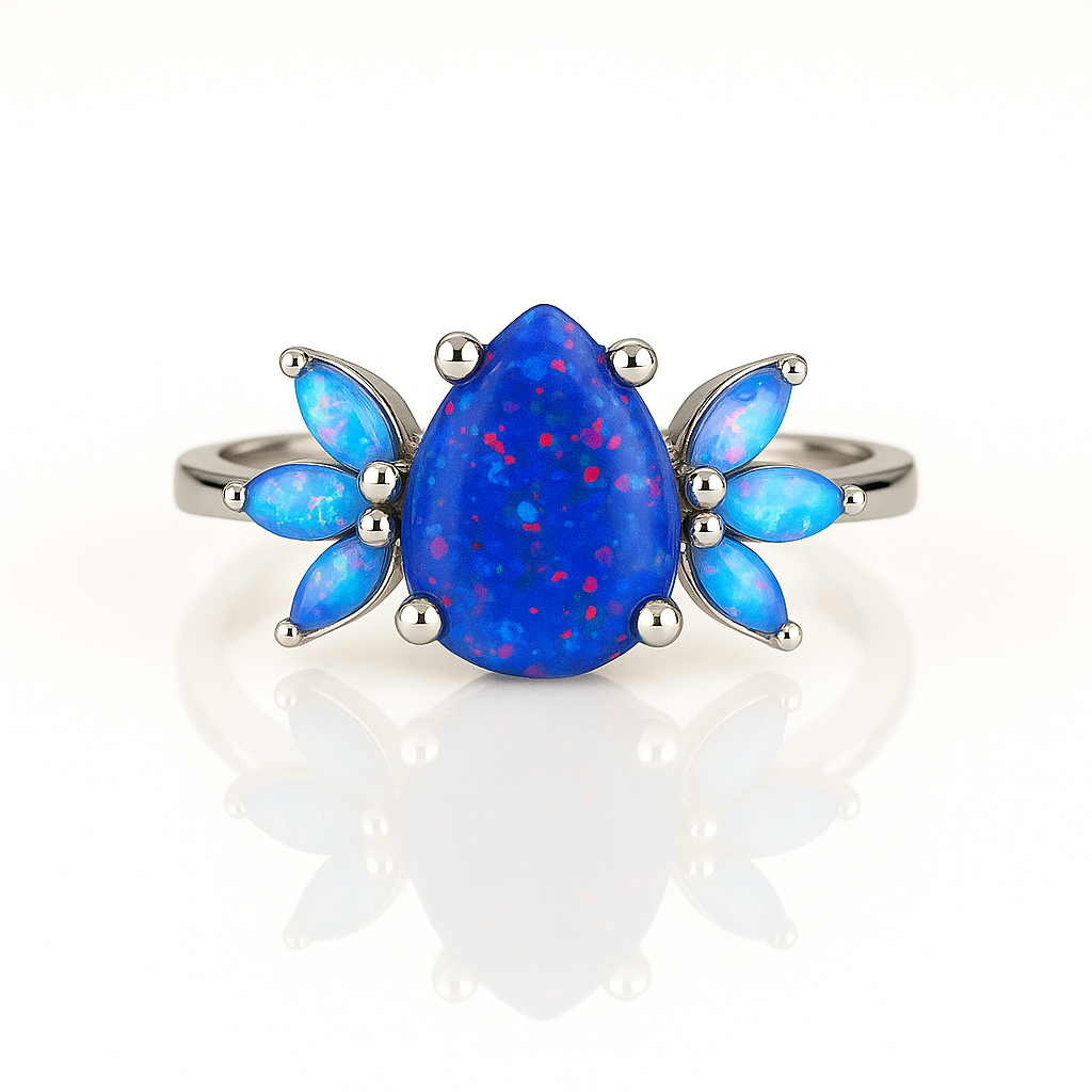 Ivy Royal Blue Fire Opal Ring