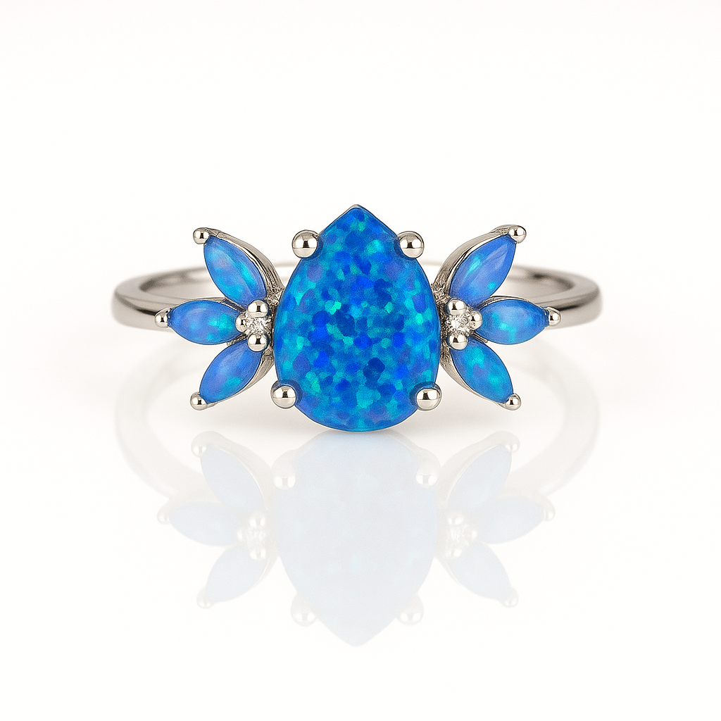 Ivy Teal Fire Opal Ring