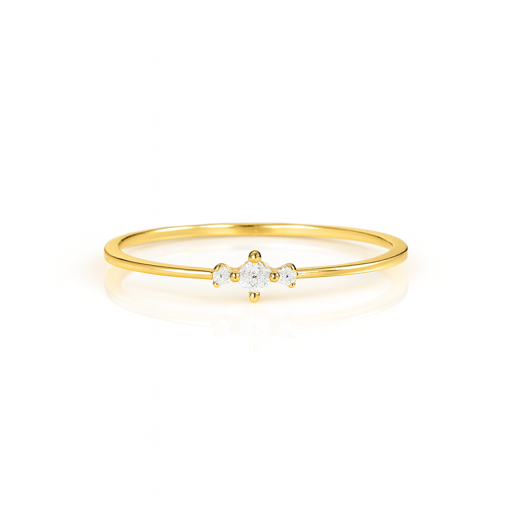 Koi Moissanite Dainty Ring Gold