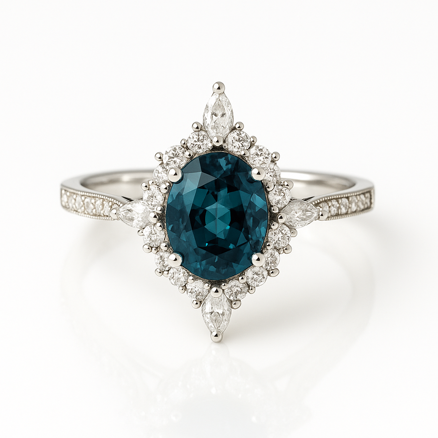 Mia London Blue Topaz Ring Sterling Silver