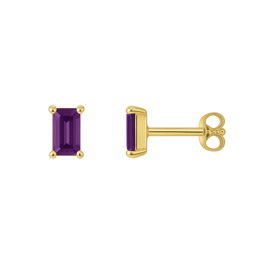 Pia 14k Solid Gold Amethyst Earrings