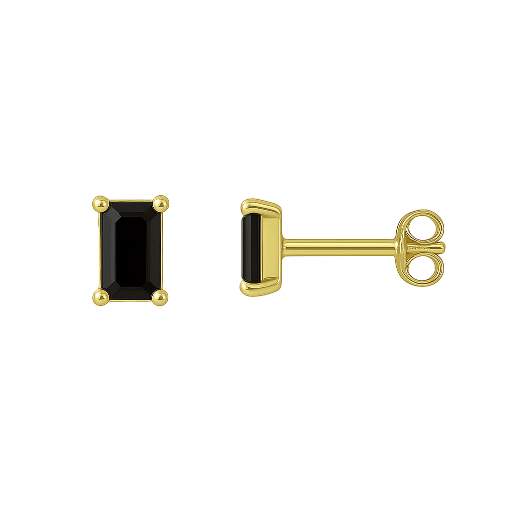 Pia 14k Solid Gold Black Onyx Earrings