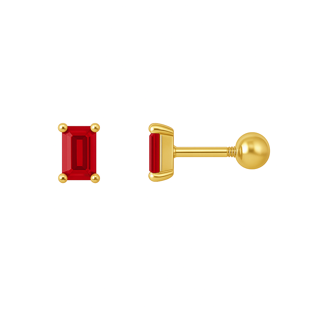 Pia 14k Solid Gold Ruby Earrings