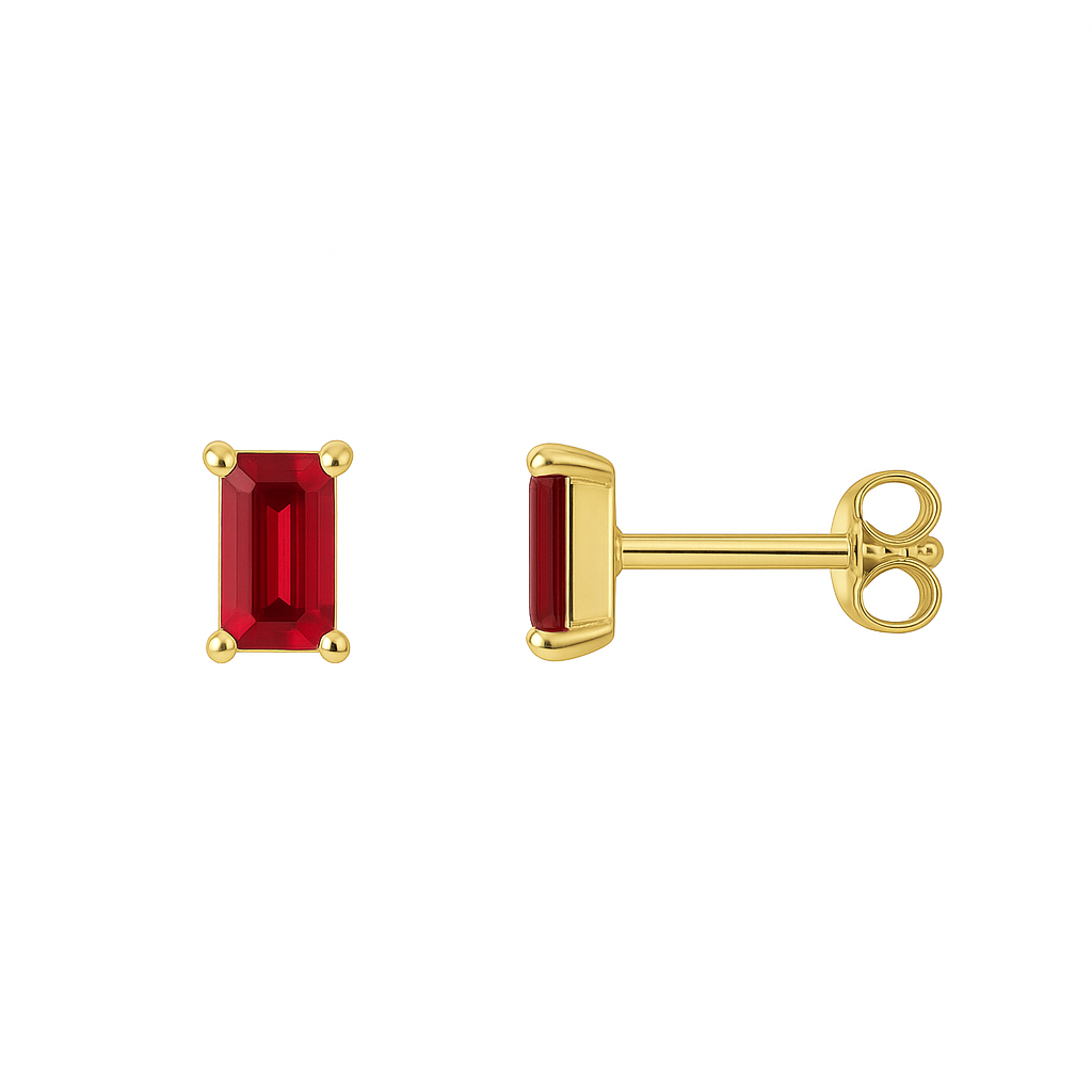 Pia 14k Solid Gold Ruby Earrings