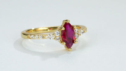 Marquise Ruby Ring in Gold Vermeil – Handcrafted Jewelry
