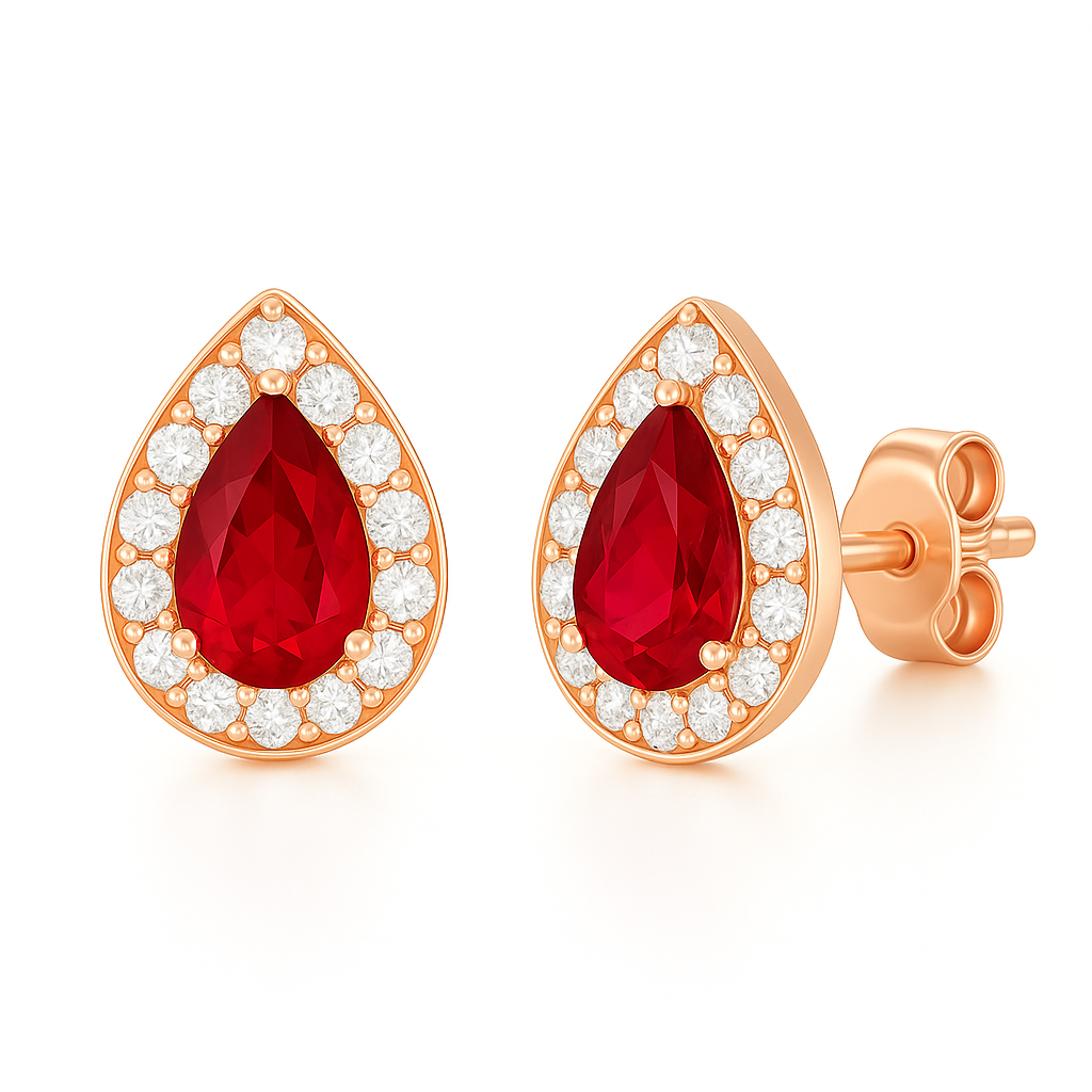 Ina Ruby Earrings Gold
