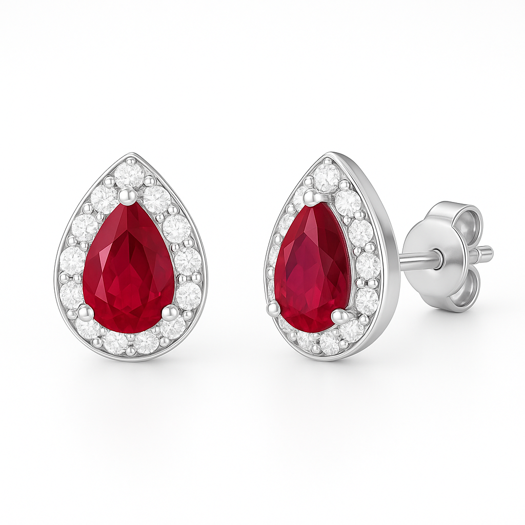 Ina Ruby Earrings Gold