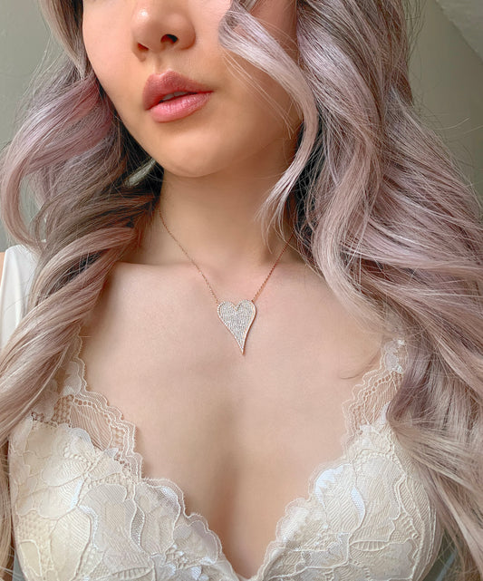 Large Crystal Heart Necklace