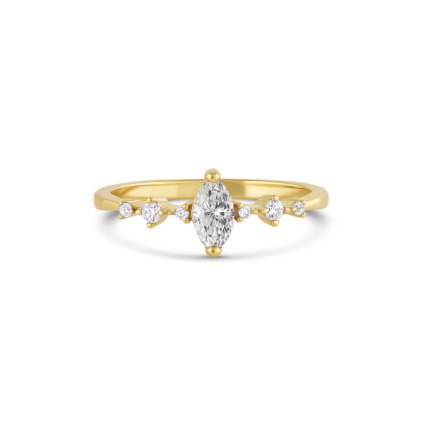 Ava Moissanite 14K Solid Gold Ring