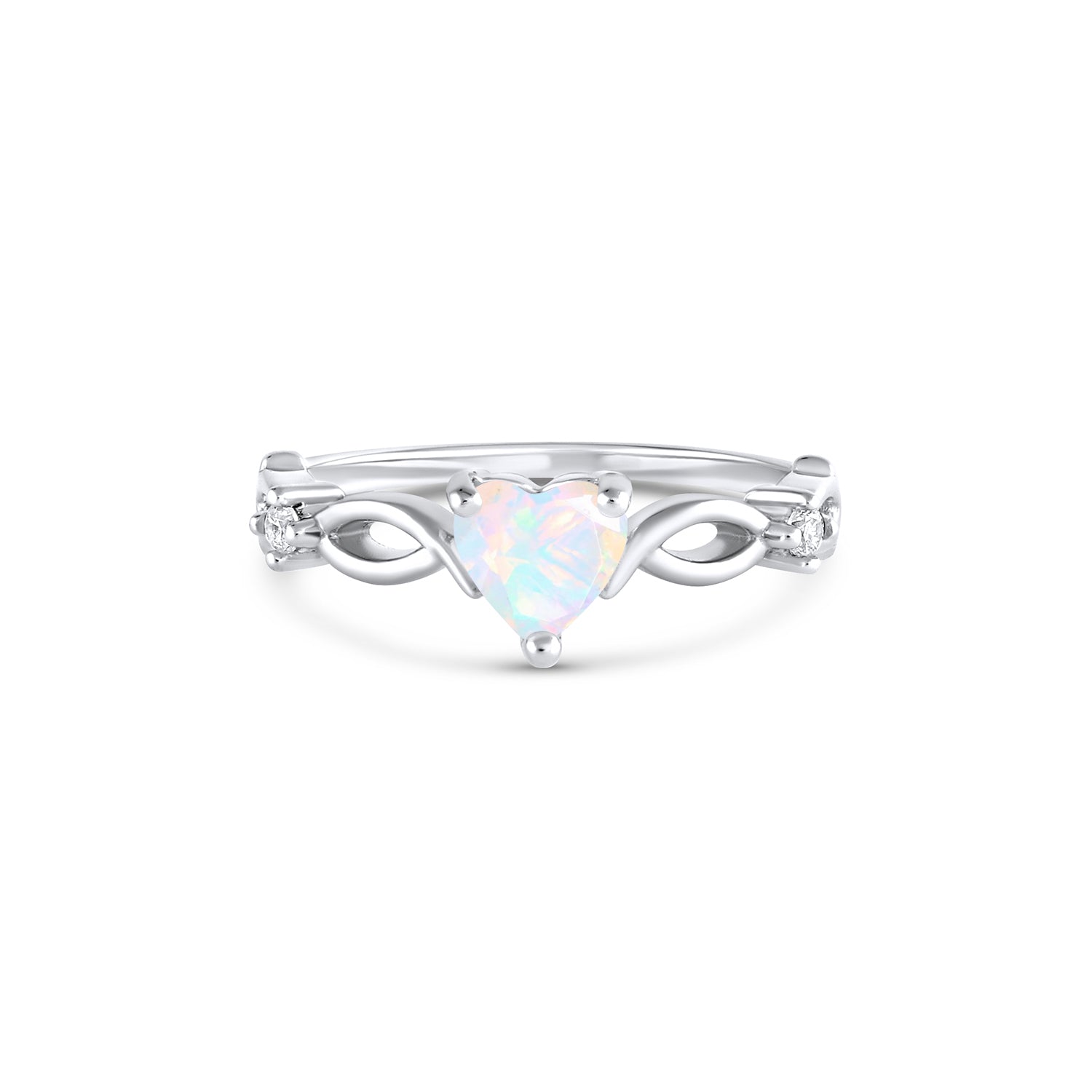 Lei Opal Heart Ring Gold