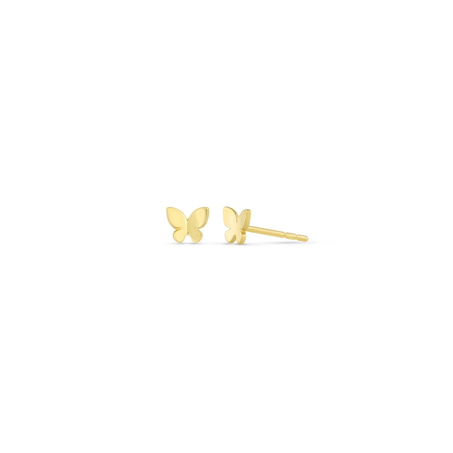 14k Solid Gold Butterfly Earrings Screw Backs