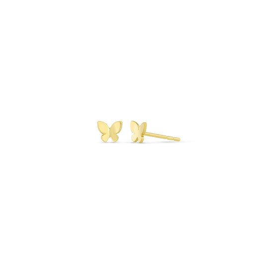 14k Solid Gold Butterfly Earrings