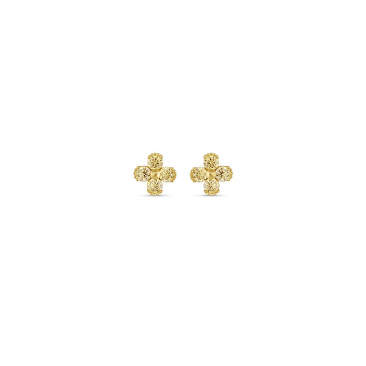Jay 14k Solid Gold Citrine Flowers Earrings