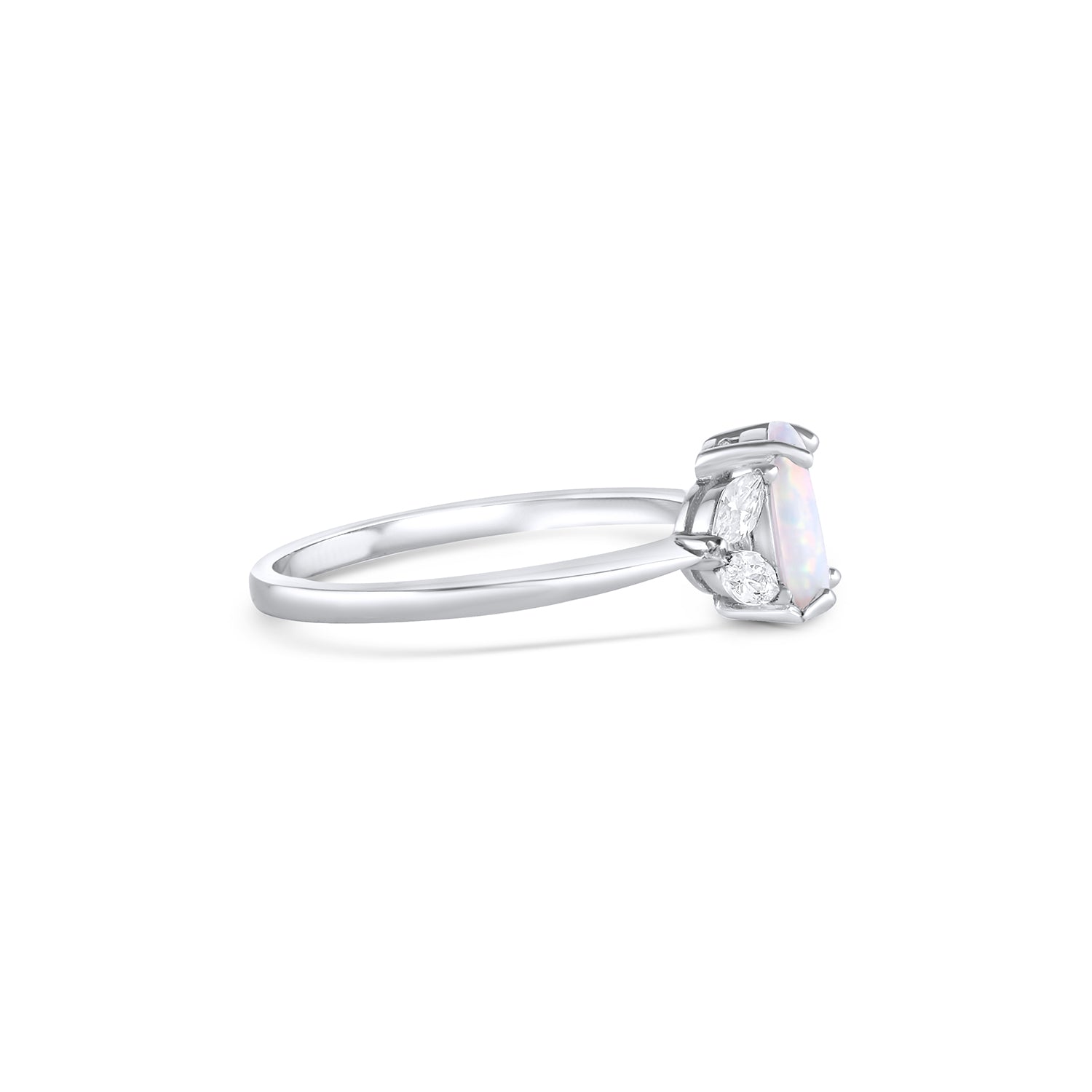 Ora Opal Ring Gold with 0.75-carat opal & CZ crystal accents