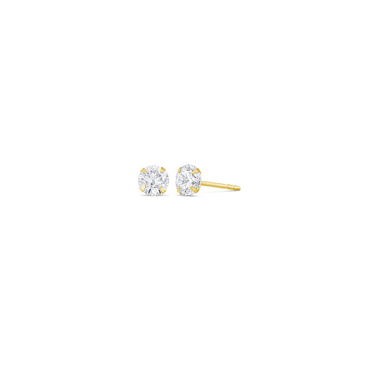 14k Solid Gold Crystal Earrings