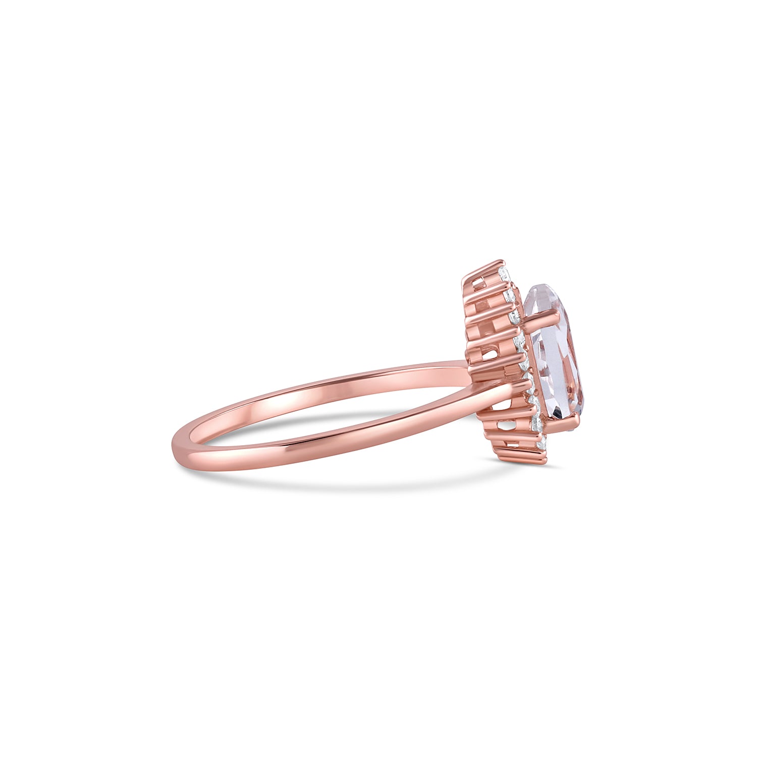 Asa White Sapphire Ring Rose Gold