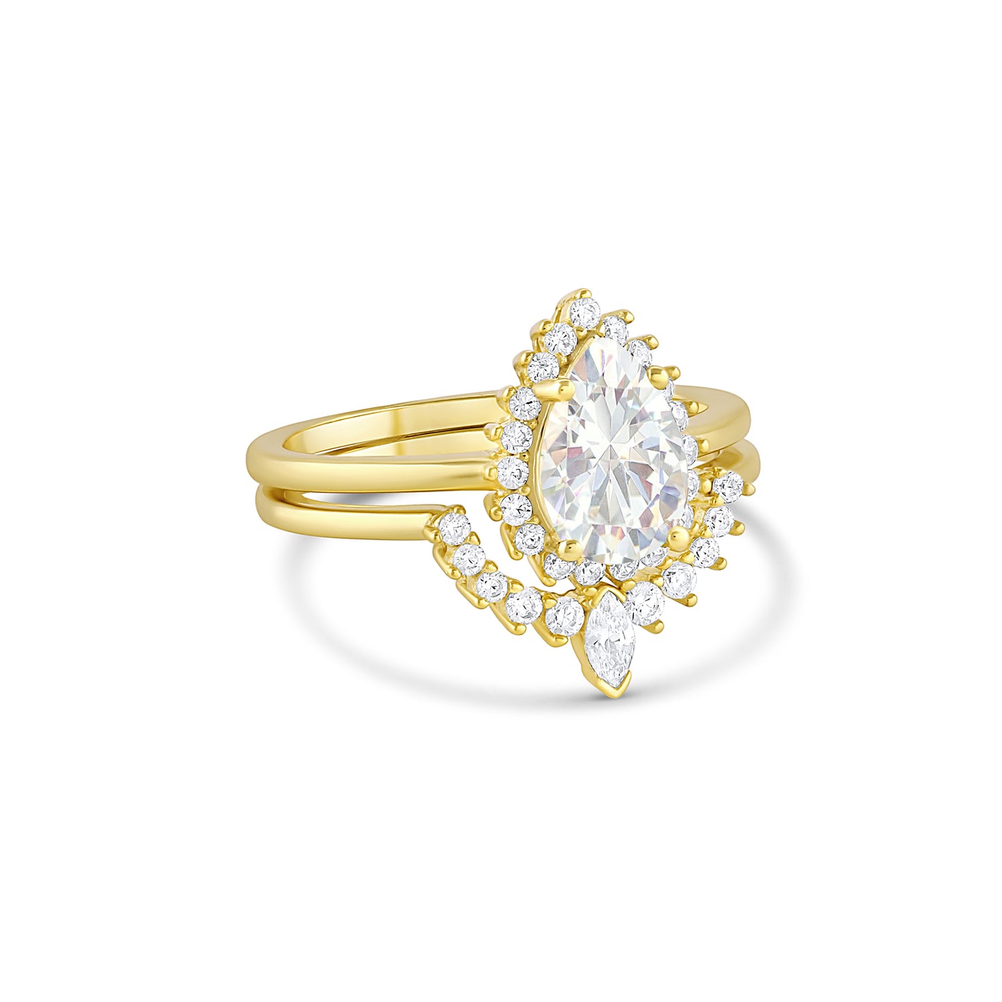 Asa White Sapphire Ring Rose Gold