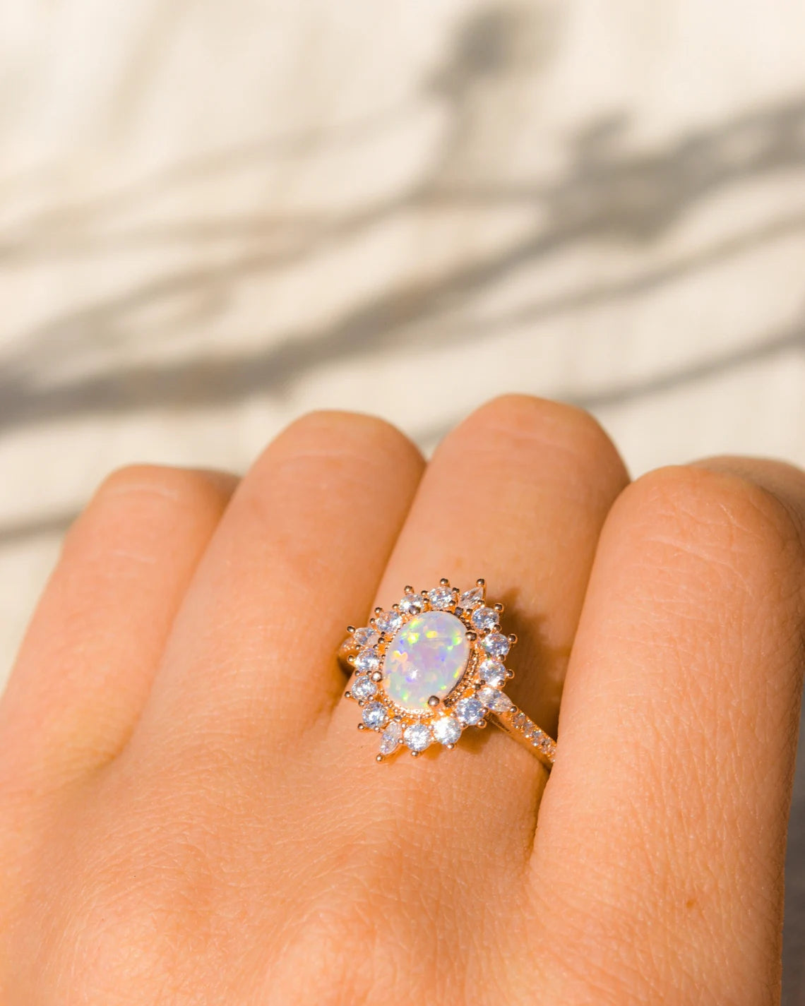 Mei Opal Ring Rose Gold